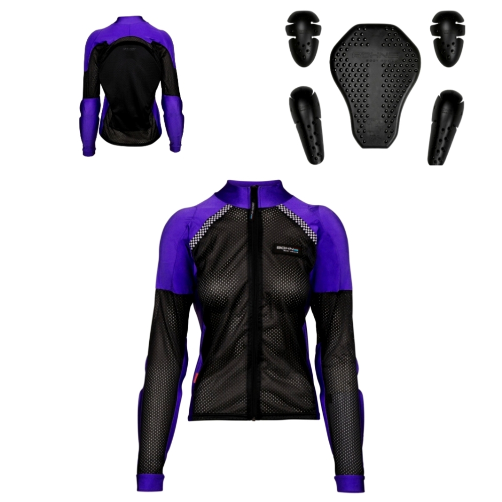 BOHN Body Armor Airtex Mesh Motorcycle Womens Shirt Purple Size M